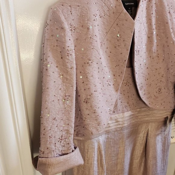 R & M Richards Sz 14 Lavendar Purple Beaded Mother Of Bride Formal Dress Set NWT - Picture 10 of 12